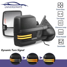 Dynamic LED Signal Power Heated Tow Mirrors For 07-13 Silverado 1500 2500 Sierra