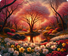 Cherry Blossom, Mouse Pad, Sublimated, Can Personalize, Made to Order mp321 