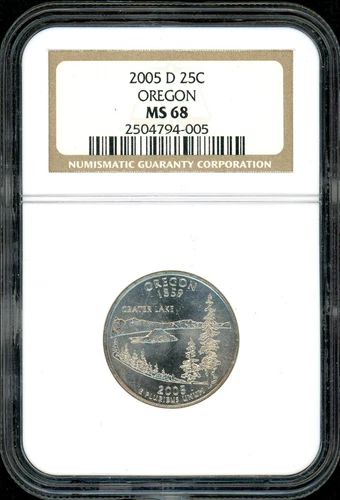 2005 D Washington Quarter OREGON 25C Rare NGC MS68