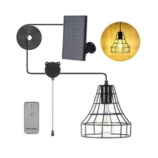 GOSUNWEY Solar Pendant Lights Outdoor Indoor with Remote, Chicken Coop Lights...