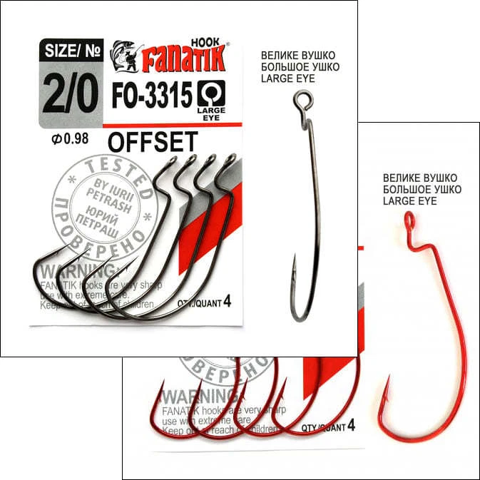 FANATIK Angel Haken OFFSET FO-3315 jig fishing hook Gummiköder Silikonköder