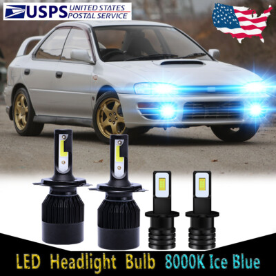 For Subaru Impreza 1998-2001 LED Headlight High/Low Beam 9003+H3 Fog Bulb 4X C9L
