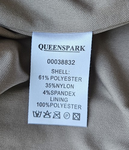 Queenspark Women's Dress Size 10 Gold Shimmer 3/4 Sleeve Gathered Lined Back Zip - Picture 8 of 9