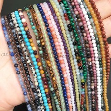 Smooth 4mm Natural Agate Turquoise Quartz Jasper Crystal Round Loose Beads 15''
