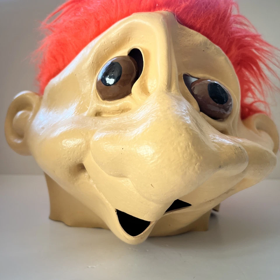 Máscara de Halloween Muñeca Russ Troll de Colección Tamaño Adulto Pelo Naranja Original Látex Años 90 Foto 2 de 4