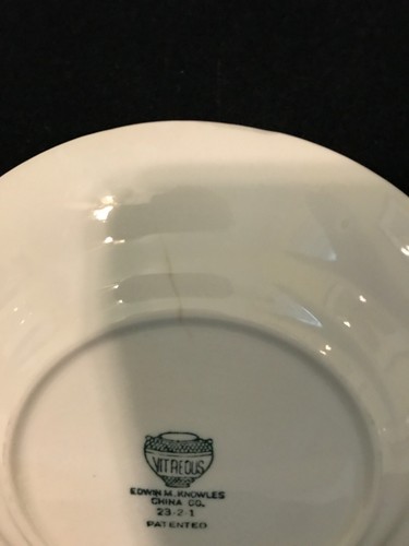 VINTAGE SET OF THREE EDWIN M. KNOWLES CHINA CO. VITREOUS BREAD PLATE 6" 23-2-1 - Picture 6 of 7