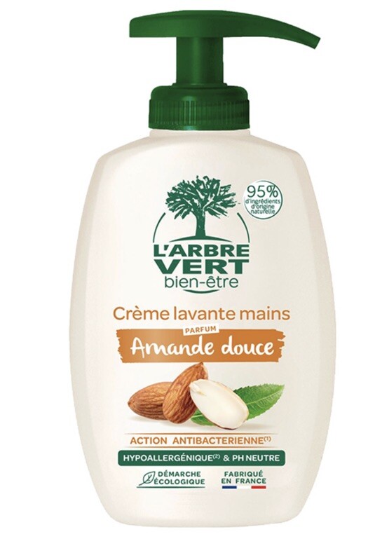 Savon liquide mains L'Arbre Vert amande douce soin lavant supérieur 2x300ml