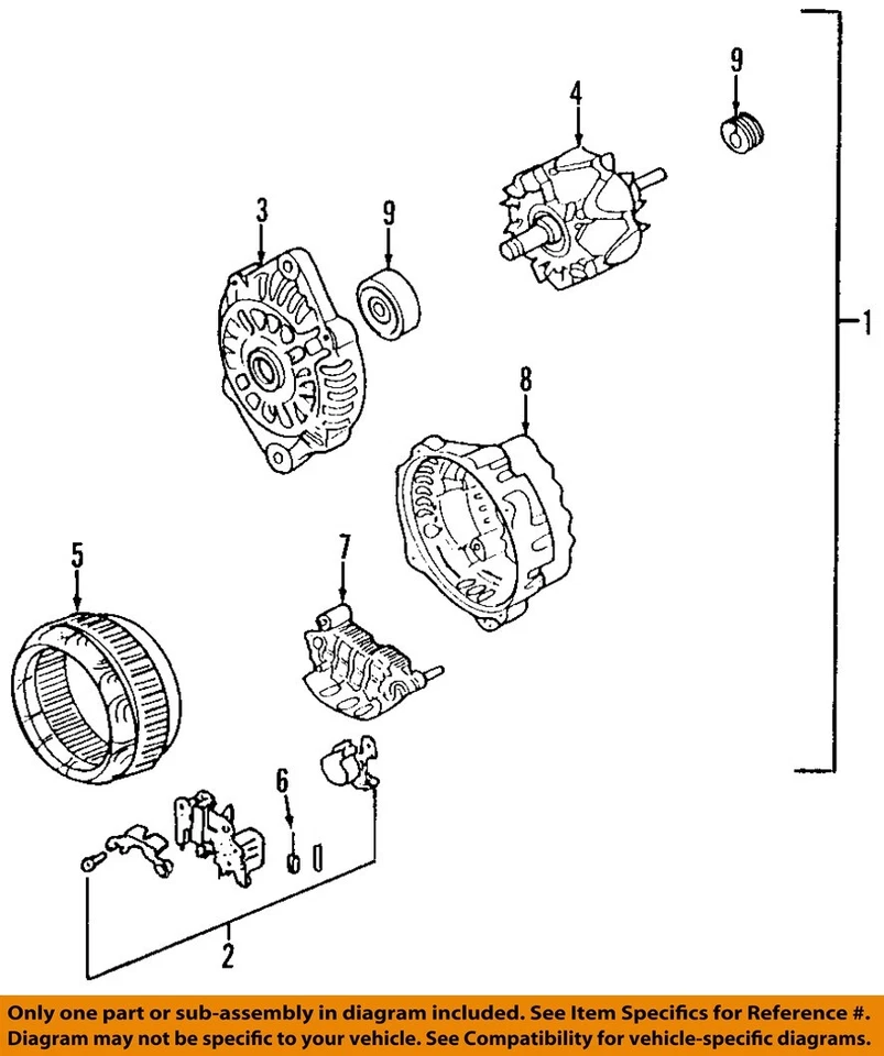 Alternador usado compatible con: Kia Optima 2002 2,4 grado A Foto 3 de 4