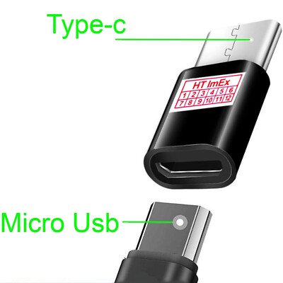 HT-ImEx Adapter schwarz USB-C 3.1 Typ C auf Micro-USB Stick Wandler Konverter
