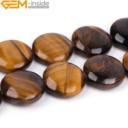 Heart Coin Drop Oval Stone Natural Yellow Tiger Eyebeads Jewelry Making 15" - Picture 37 of 92