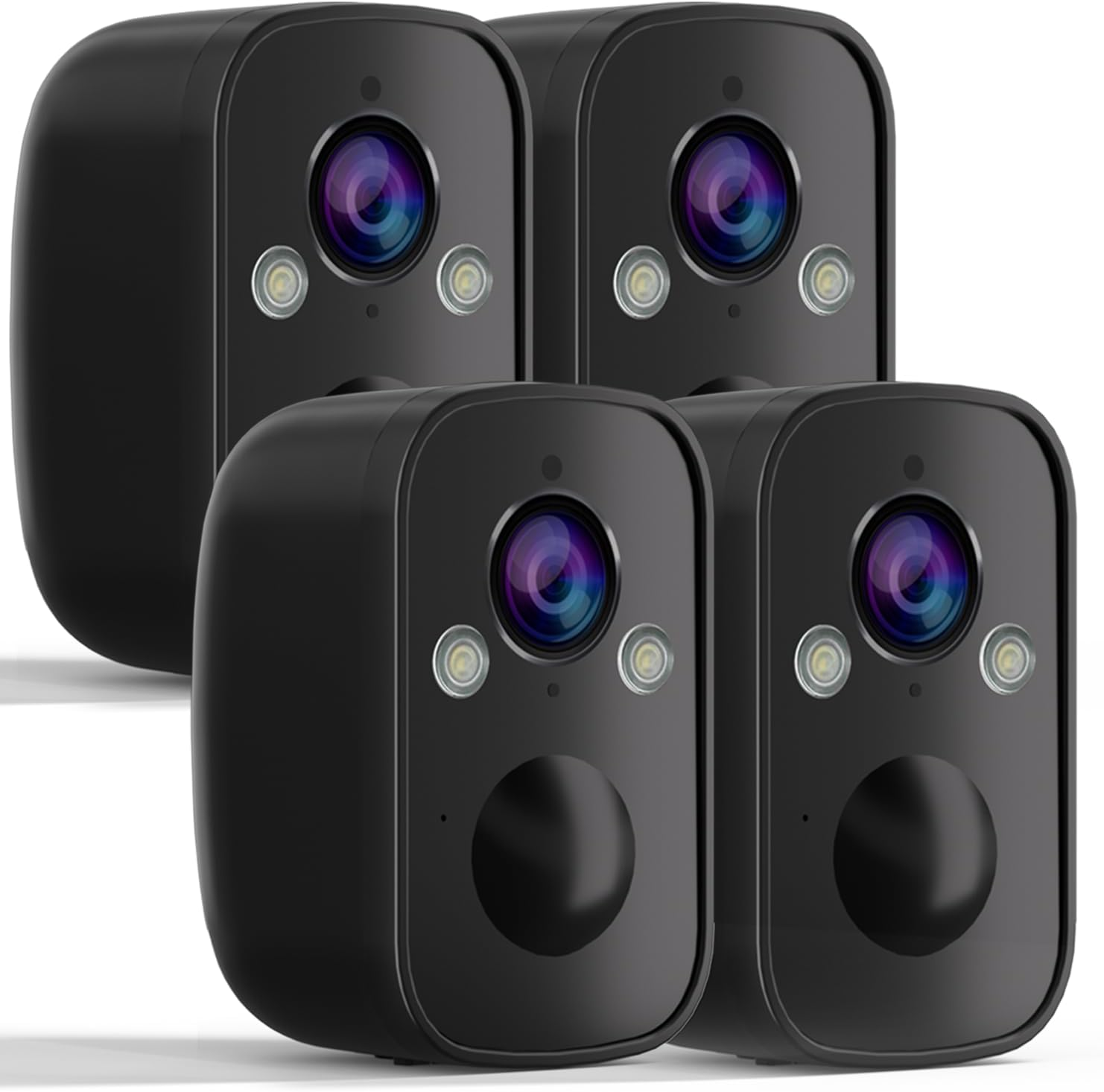 4Pack Wireless Battery-Powered Security Camera Outdoor, 2K HD Resolution, Color