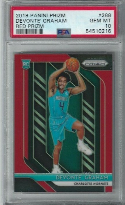 2018 PANINI PRIZM #288 DEVONTE GRAHAM PSA 10 GEM MINT RED PRIZM SERIAL #068/299