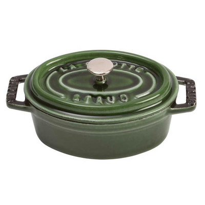 Staub Oval Casserole in Cast Iron 5,5 L, Basil Green - Brand New