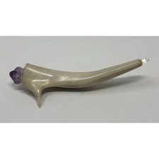 Vintage Amethyst Quartz Antler Wand Wiccan Healing Magic Crystal READ