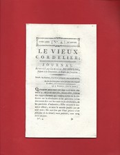 1793 JOURNAL REVOLUTION Le Vieux Cordelier N°4 Camille Desmoulins E.O TRES RARE
