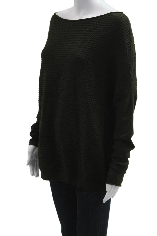 Сара Пачини унисекс пуловер свитер зеленый длинным рукавом армия твердого размера один размер - Изображение 2 из 4