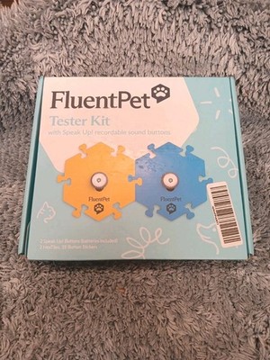 Fluent Pet Tester Kit 2 Sound Buttons 2 Hextiles Brand New! Open Box