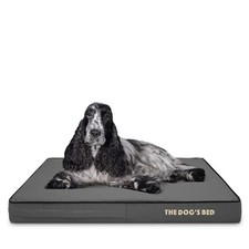 The Dog  s Bed Orthopedic Memory Foam Dog Bed, Medium, Grey/Black, Waterproof, S