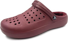 Unisex Winter Fleece Clog Fur Lined Garden Shoes House Slippers D8818