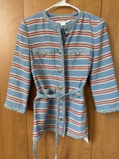Veronica Beard Ginerva Striped Blazer w/ Rope Belt