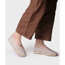 Toni Pons Women's Espadrille Slip On Shoes Taupe cream Striped Casual Size 9