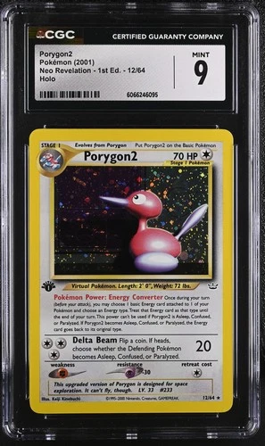 CGC 9 MINT Porygon2 Neo Revelation 1st Edition 12/64 Holo Pokemon Card