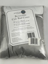 American Baby Compnay Reversible Crib Rail Covers, Gray 51" x 7" Single Pack