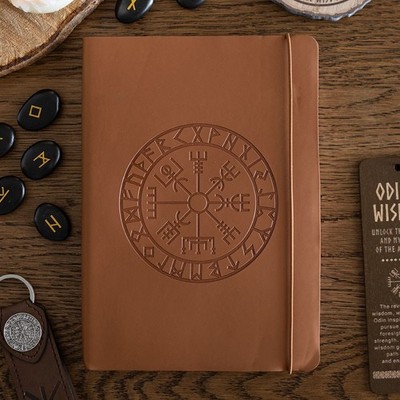 Notizbuch Tagebuch A5 Journal Notebook Viking Wikinger Kompass Kunstleder