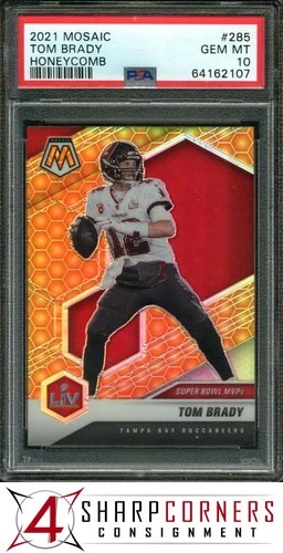2021 PANINI MOSAIC HONEYCOMB PRIZM #285 TOM BRADY BUCCANEERS PSA 10