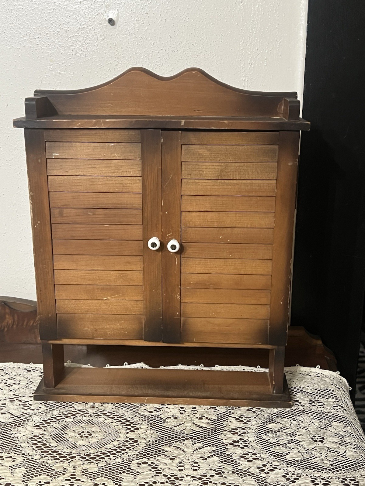 Vintage Wood 2 Tier Louvre Shutter Spice Rack