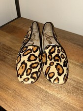 Sam Edelman Womens Pony Hair Animal Print Slip-On Loafers Flats Brown Size 7