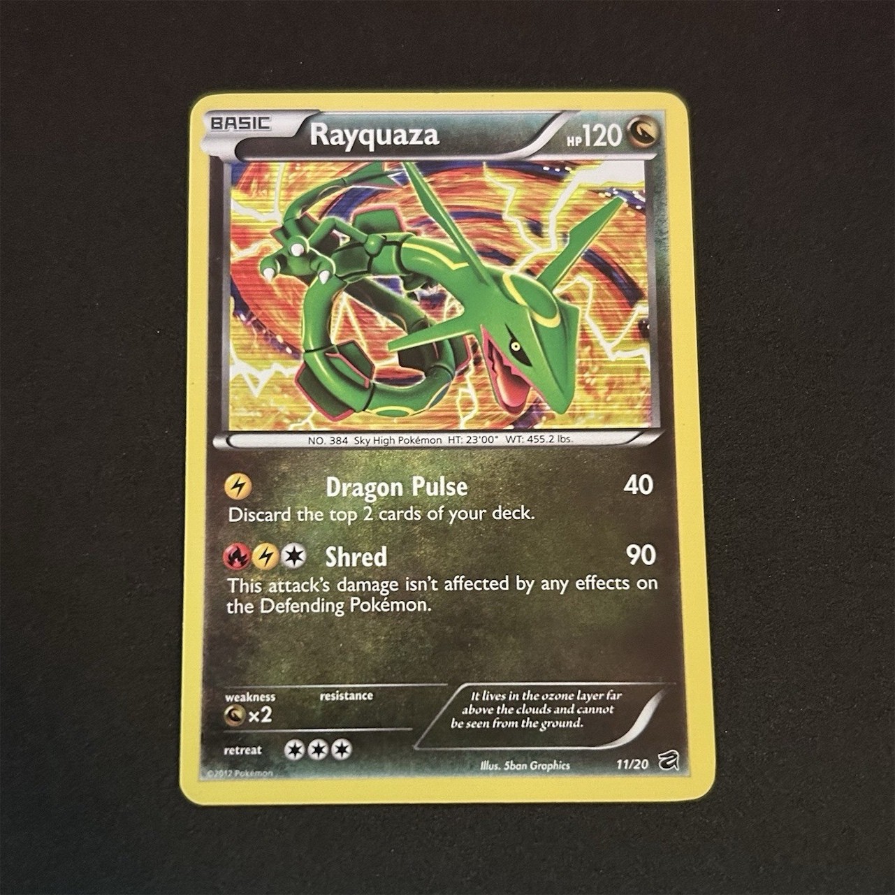 Pokémon Rayquaza Basic Dragon Card 11/20 120 HP English 2019 Regular