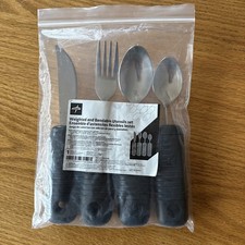 Medline Weighted and Bendable Utensils Set Fork Knife 2-Spoons