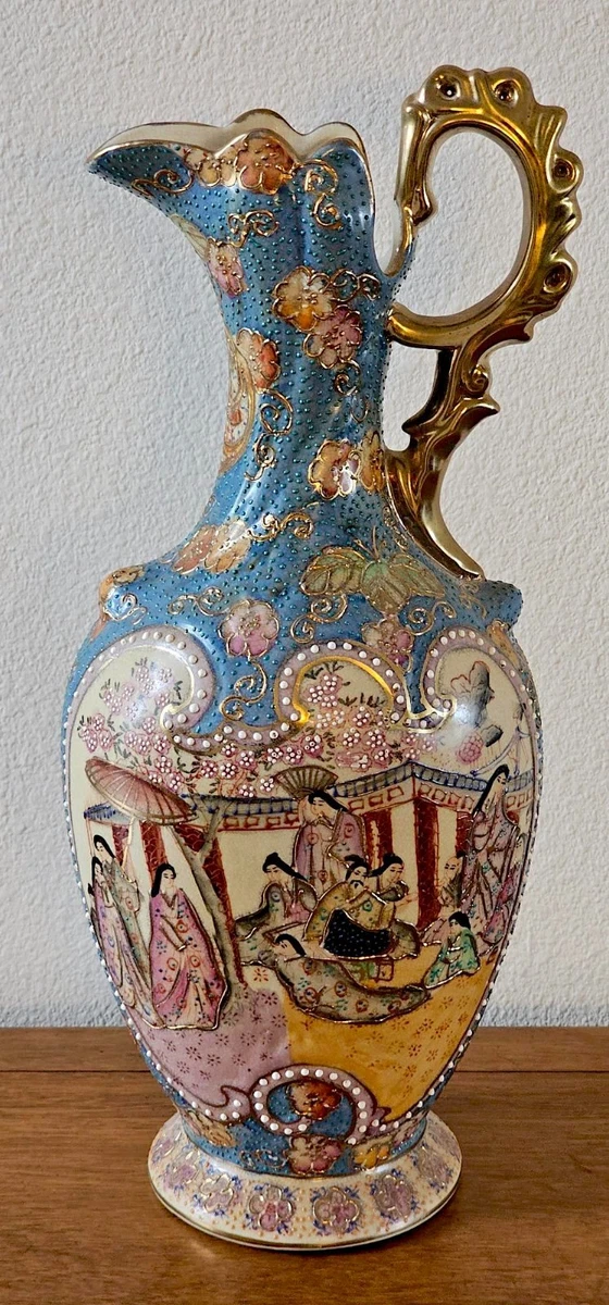 金色日本古董花瓶| eBay