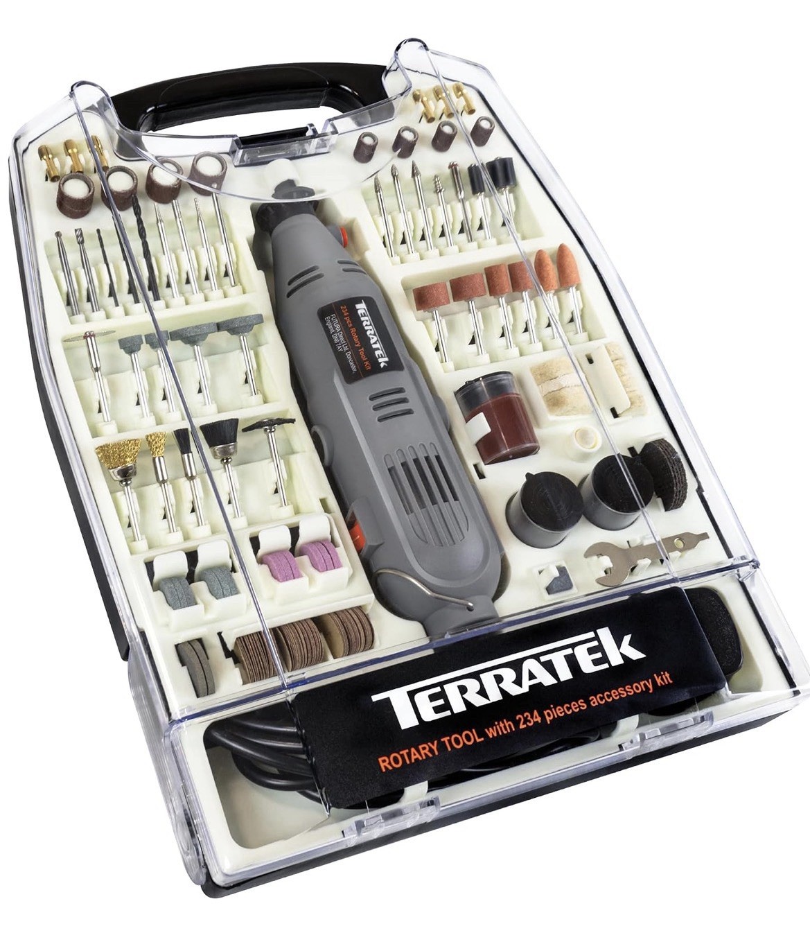 Terratek Corded Rotary Tool 234Pc Set, 135W Variable Speed | DIY | Multi-use