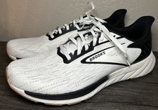 Brooks Anthem 7 Mens Sz 10.5 Running Shoes Medium White Black / Tan 1104391D121