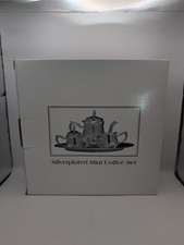 VTG NEW Beautiful Godinger Silver Plated Mini Coffee Set Teapot/Creamer  Tray