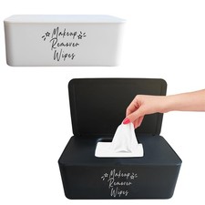2 Pack Makeup Remover Wipes Dispenser,7.28" L  4.80" W 2.75" H, Refillable ...