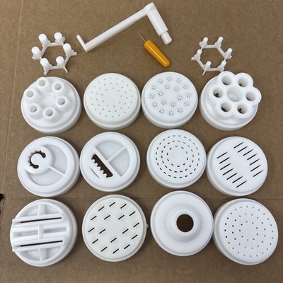 12 Popeil Ronco Pasta Maker DISCS DIES Set with Cutter & Orange Poker Tool P400