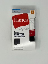 Hanes Originals Men's Stretch Boxer Briefs - Set of 3 - Size Medium - NEW