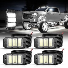 4PCS White Rock Lights, Super Bright Pure White 6000K Rock Lights for 4 Pods