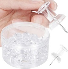 30 PCS Jumbo Push Pins for Bulletin Board, Large Thumb Tacks Wall, Clear