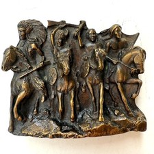 Vintage Bergamot Brass Works Belt Buckle 3D Native American Western USA 1979