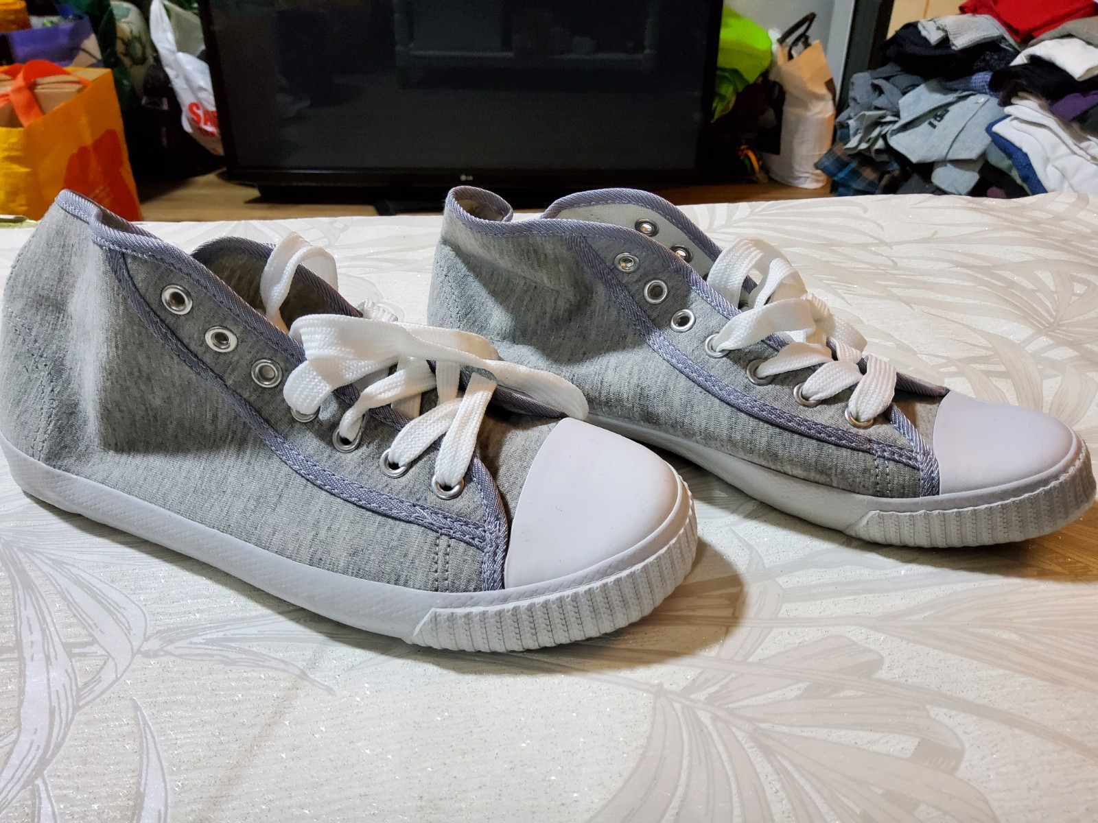 SAOLA ❤️NUOVISSIME ED ECONOMICHE❤️Scarpe da ginnastica sneaker uomo in tela grigia suola in gomma❤️