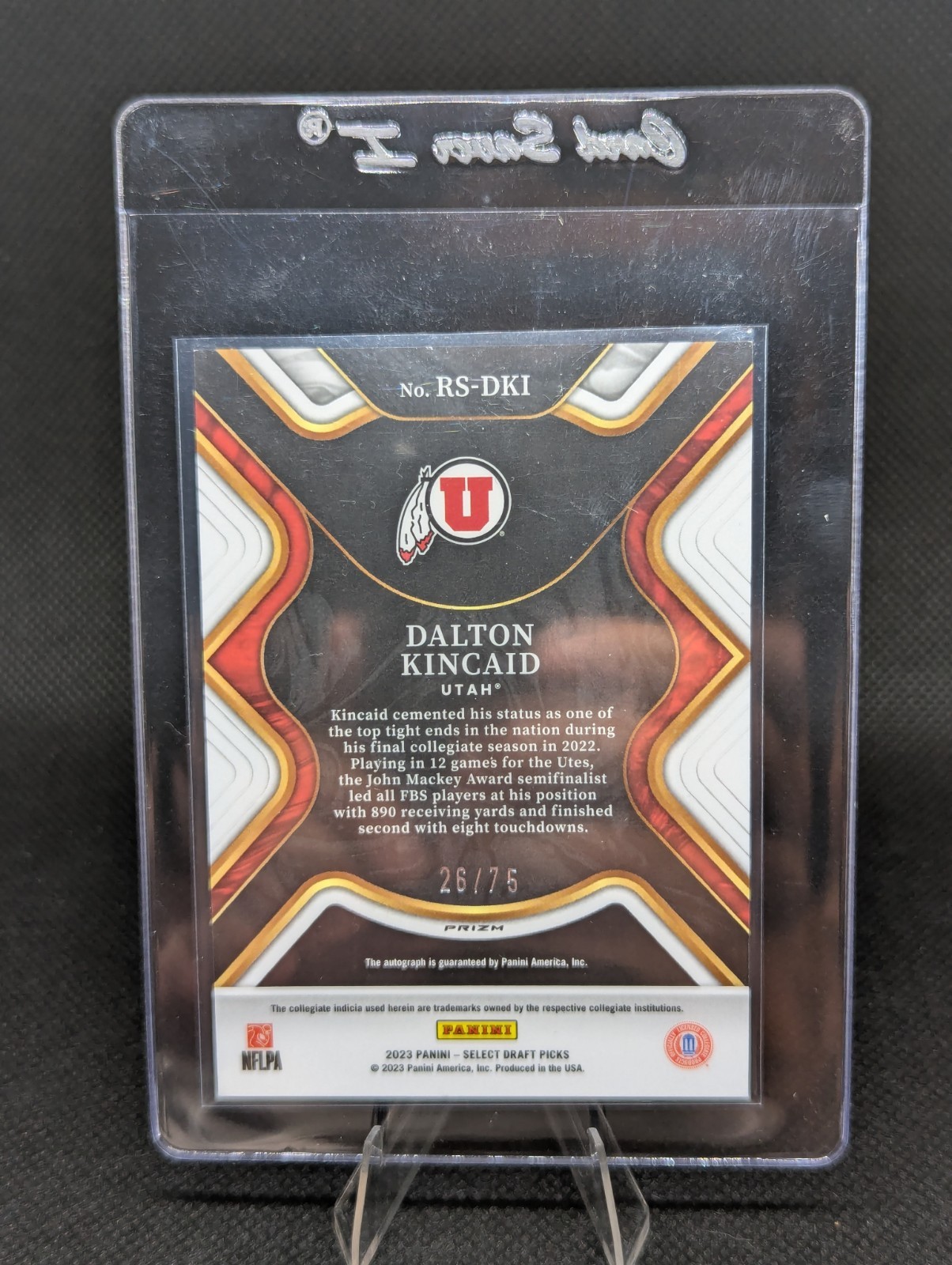 Panini 2023 Select Draft Picks Dalton Kincaid RC Auto Gold Lazer Prizm /75 view 2