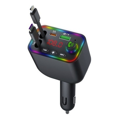 Bluetooth FM Sender Transmitter Auto USB-C Schnellladegerät MP3 LED Android iOS