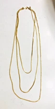 Vtg Trifari Chain Necklace 3 Tier Gold Plate Serpentine 1980s Couture