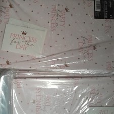 Joblot 10 x Happy Birthday Gift Wrapping Paper and tags. pink 👸 princess new