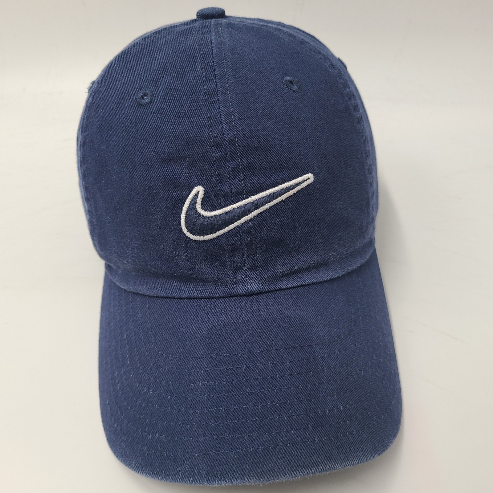 Nike Hat Strapback Blue White Swoosh Logo S1ZE Heritage86 Golf Casual Cotton Men
