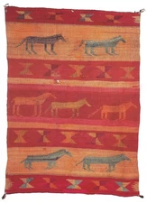 POSTCARD Navajo Textiles "Transitional Horse Pictorial Blanket" c1880-90 MINT
